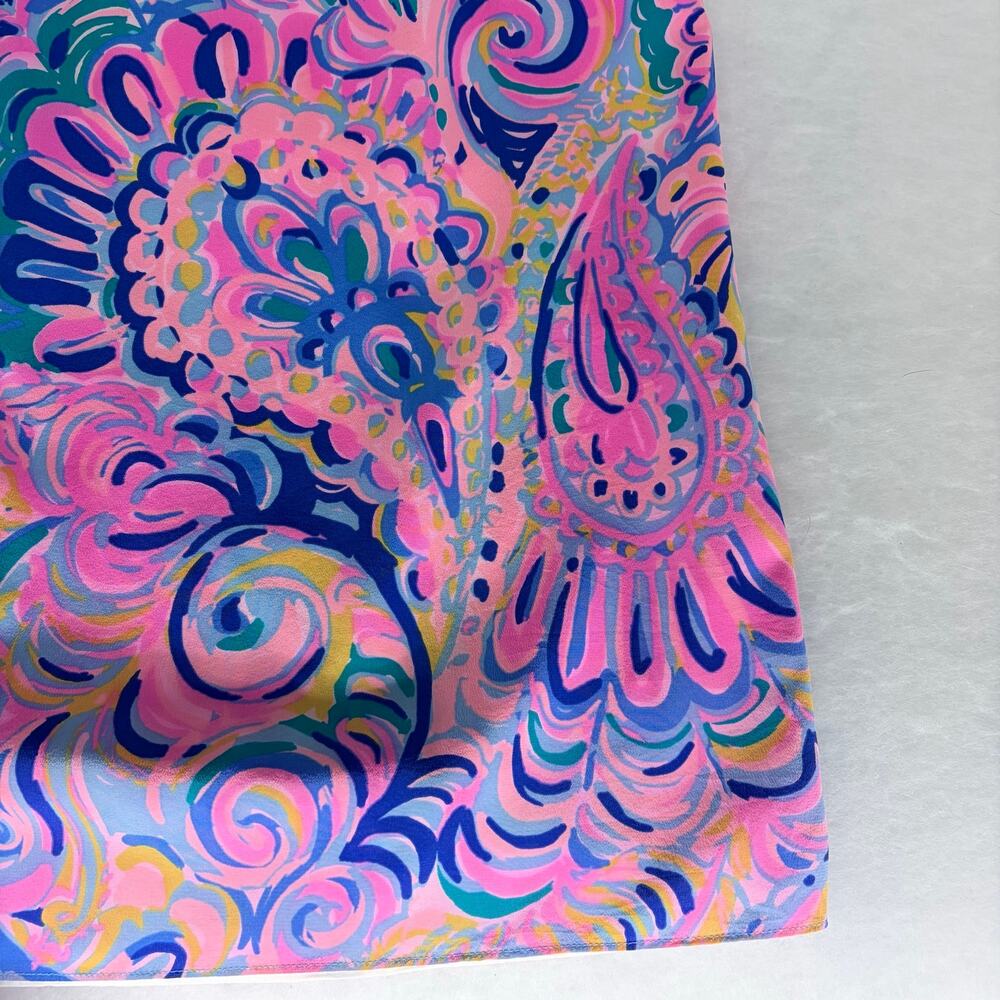 Lilly Pulitzer Spaghetti Strap Mini Slip Dress Size L Pink Blue Abstract Print - Picture 10 of 14
